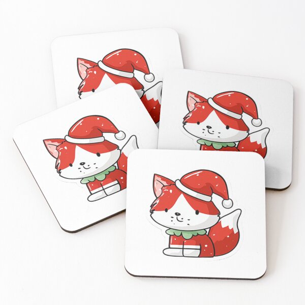 Item preview, Kawaii Christmas Fox in Santa Suit – Cute Holiday Sticker designed and sold by Hakubiya.