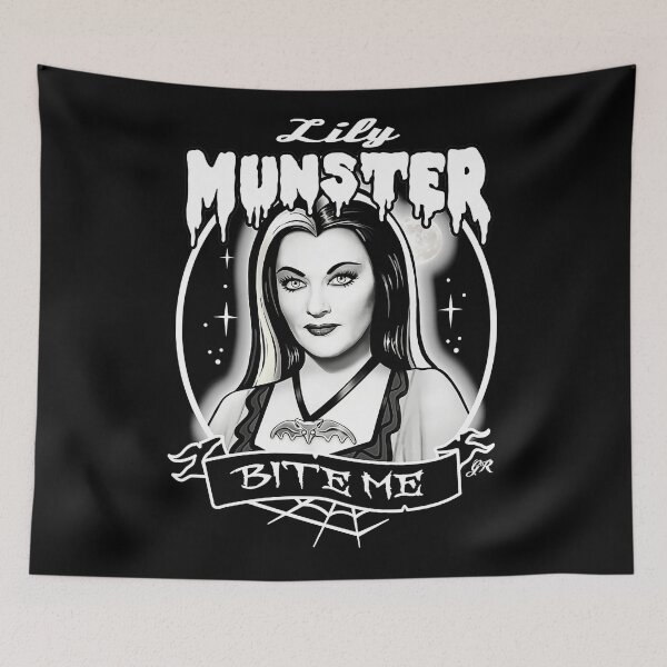 Item preview, The Munsters Black White Portrait Lily designed and sold by JulieHampto.