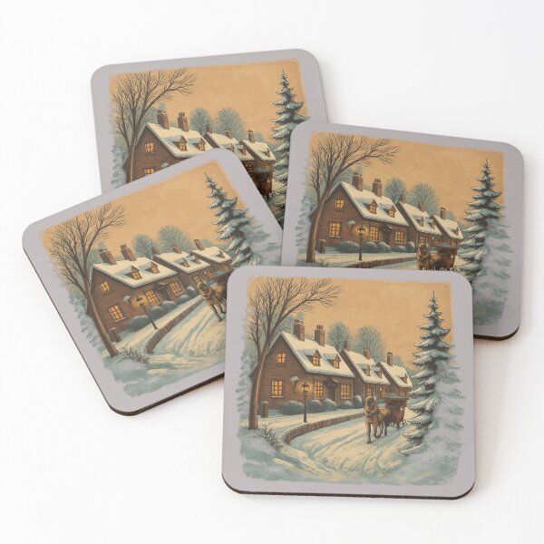 Item preview, ntage Winter Village Horse Carriage Scene designed and sold by Iuqiune.