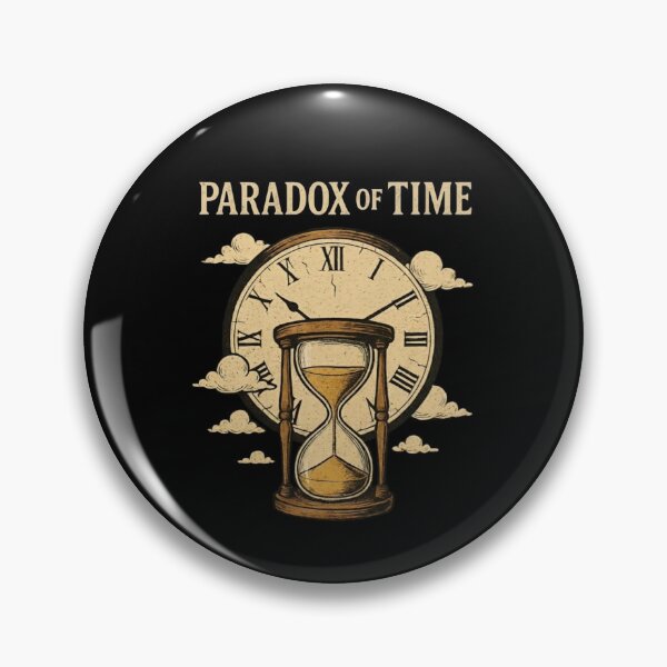 Item preview, Paradox of Time – Vintage Hourglass & Roman Clock Design | Philosophical Retro Art designed and sold by SV-Creation.