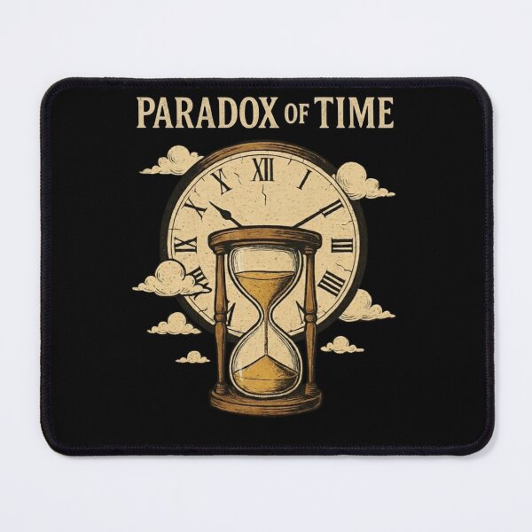Item preview, Paradox of Time – Vintage Hourglass & Roman Clock Design | Philosophical Retro Art designed and sold by SV-Creation.
