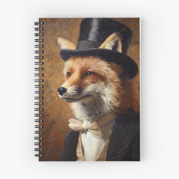 Item preview, Distinguished Fox Gentleman in a Top Hat Vintage Portrait designed and sold by SpecInkStudio.
