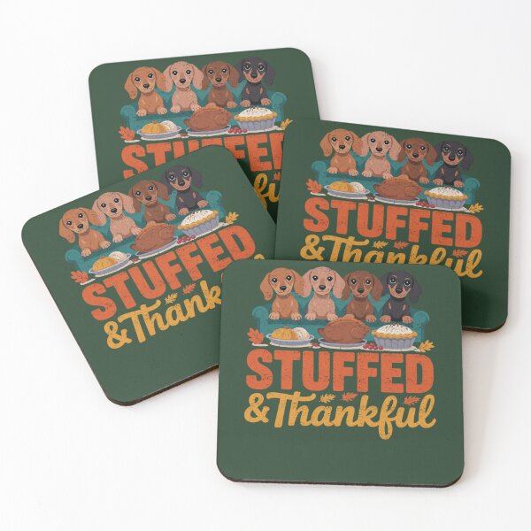 Item preview, Stuffed and Thankful Dachshund Thanksgiving Feast Design designed and sold by FreshVibe Prints.