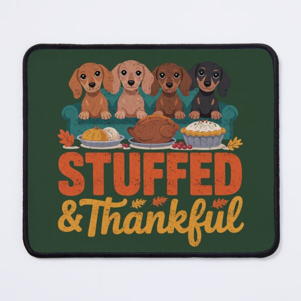 Item preview, Stuffed and Thankful Dachshund Thanksgiving Feast Design designed and sold by FreshVibe Prints.
