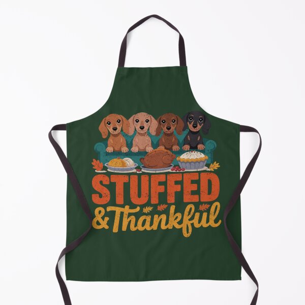 Item preview, Stuffed and Thankful Dachshund Thanksgiving Feast Design designed and sold by FreshVibe Prints.