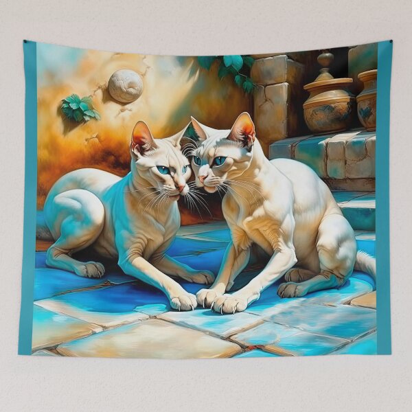 Item preview, Two Sphinx Cats Playing In The Patio designed and sold by LanaGustavsson.