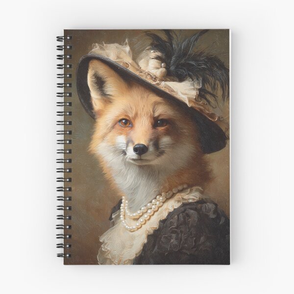 Item preview, Elegant Lady Fox Victorian Portrait With Feathered Hat designed and sold by SpecInkStudio.