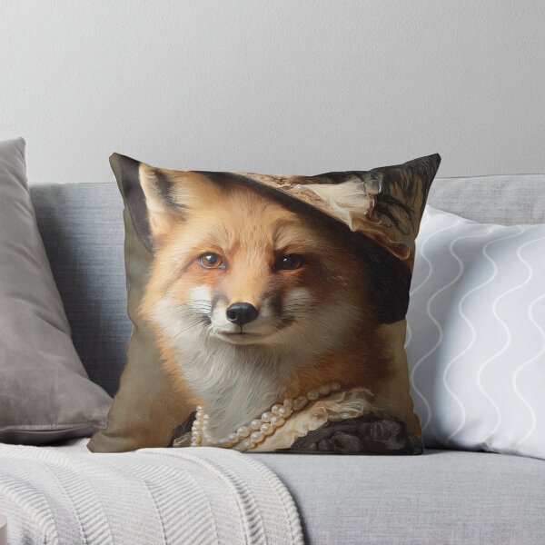Item preview, Elegant Lady Fox Victorian Portrait With Feathered Hat designed and sold by SpecInkStudio.