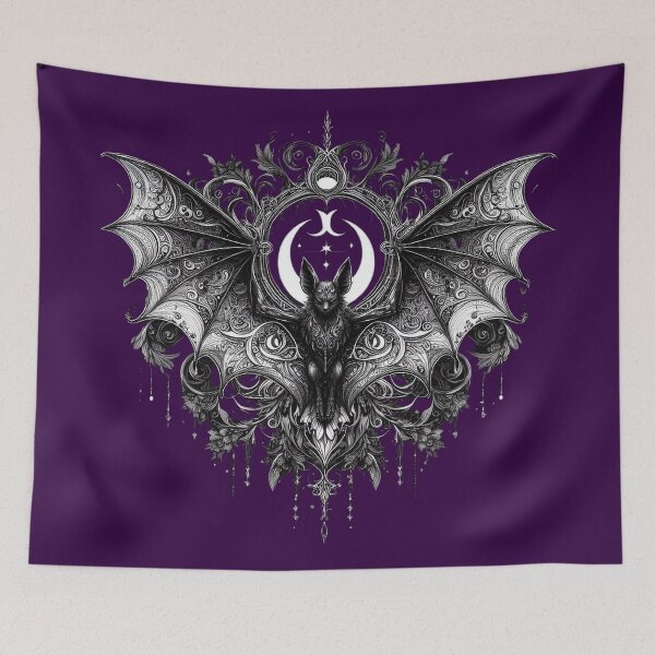 Item preview, Gothic Bat Spirit – Mystical Nocturnal Mandala Art designed and sold by Roberta Calabrese.