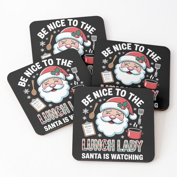 Item preview, Be Nice To The Lunch Lady Santa Is Watching Tee Xmas  designed and sold by Clairenity Studio.