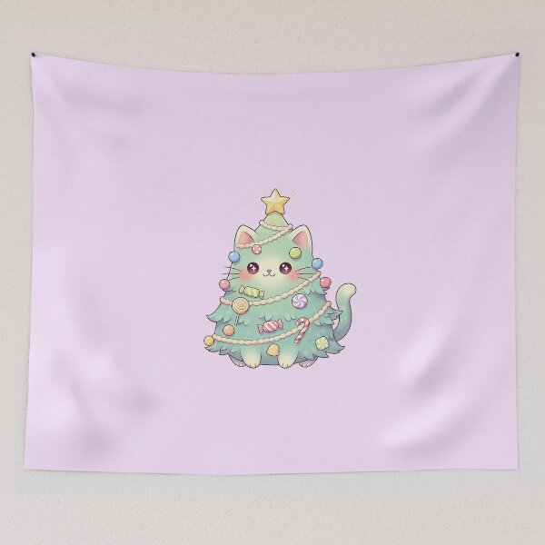 Item preview, Kawaii Pastel Cat Christmas Tree designed and sold by Itsheartshop.
