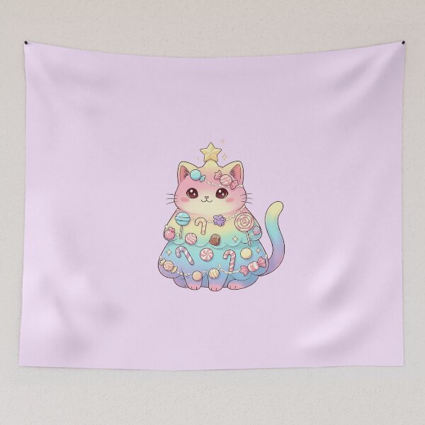 Item preview, Kawaii Cat Christmas Tree designed and sold by Itsheartshop.