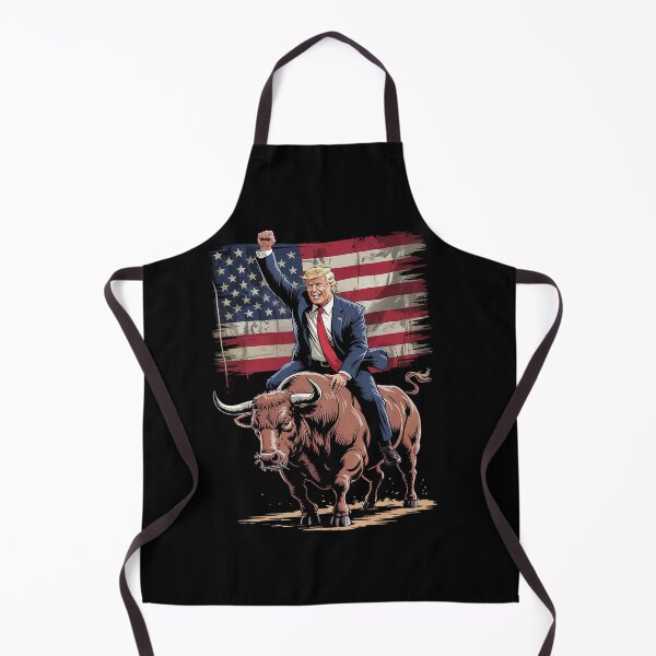 Item preview, Rodeo Bull Rider Trump American Flag Cowboy Bull Riding  designed and sold by KonstanKoraner.