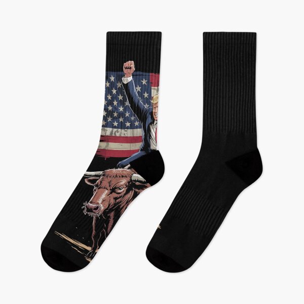 Item preview, Rodeo Bull Rider Trump American Flag Cowboy Bull Riding  designed and sold by KonstanKoraner.