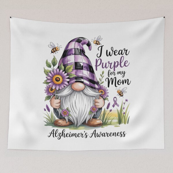 Item preview, I Wear Purple For My Mom Gnome Alzheimer'S Awareness designed and sold by TorjeARTStore.