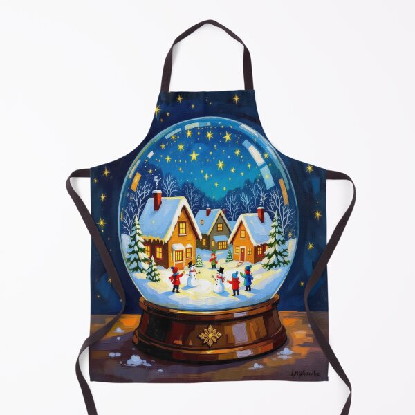 Item preview, Winter magic in a snow globe – Cozy Village, Snowmen & Starry Night – Festive fantasy designed and sold by FotoworldEdel.