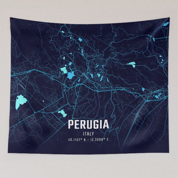 Item preview, Perugia Midnight City Map designed and sold by HomeLivingCo.