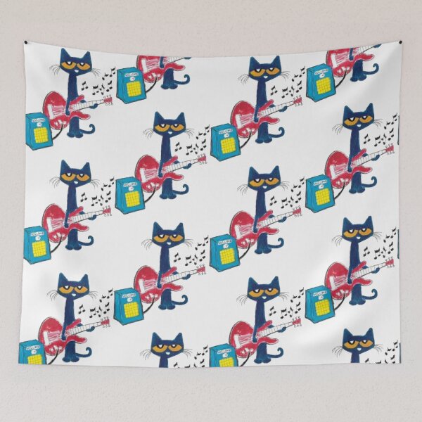 Item preview, Pete the cat Cool Cat Jamming on a Red Guitar   designed and sold by fo-ngika.