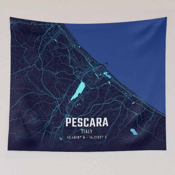 Item preview, Pescara Midnight City Map designed and sold by HomeLivingCo.