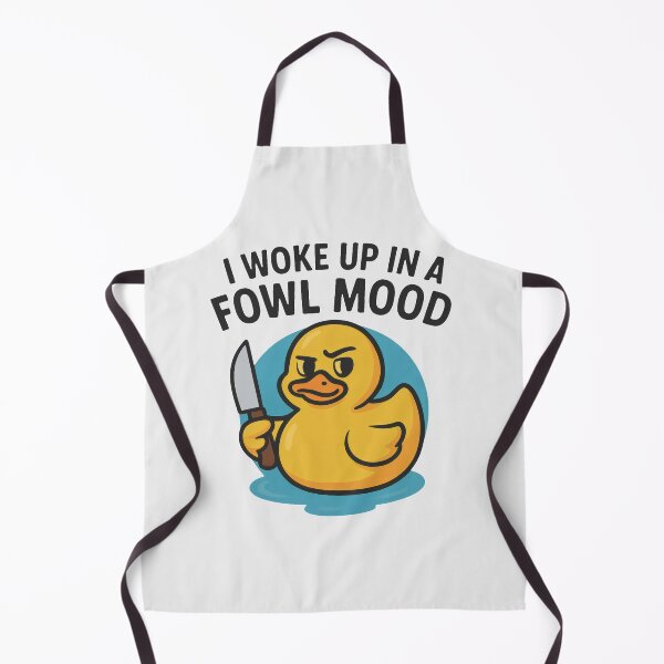 Item preview, I Woke Up in a Fowl Mood – Funny Duck with a Knife Design designed and sold by Ombrya.