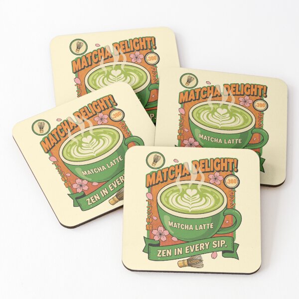 Item preview, Matcha Delight Latte - Zen In Every Sip Retro Japanese Art designed and sold by AwesomeBeyondLimits.