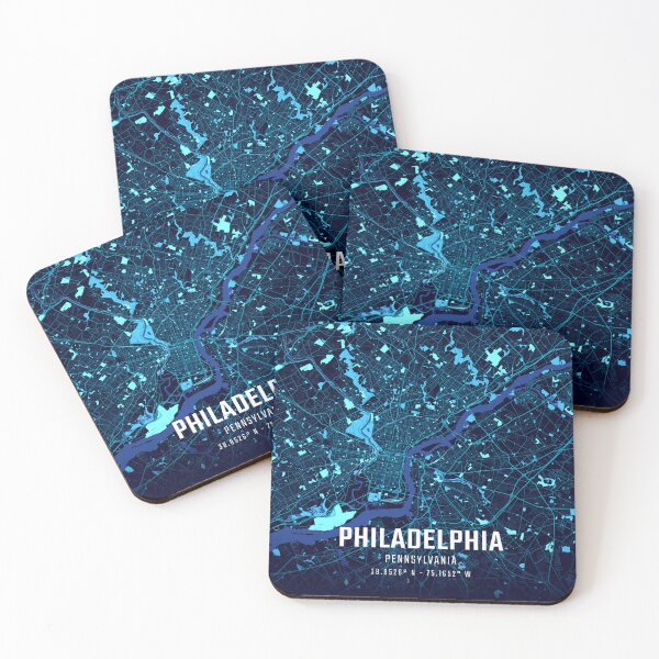 Item preview, Philadelphia Midnight City Map designed and sold by HomeLivingCo.
