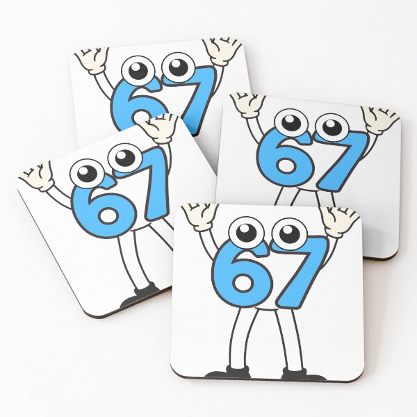 Item preview, Happy 67 Cartoon Characters Cute Blue Number Duo designed and sold by FeriVibe.