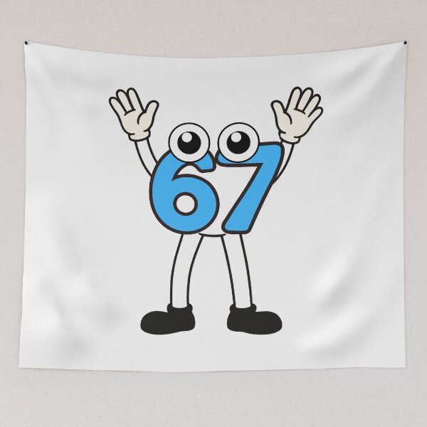 Item preview, Happy 67 Cartoon Characters Cute Blue Number Duo designed and sold by FeriVibe.