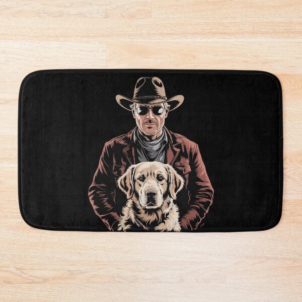 Item preview, Trump and Golden Retriever Dog, American Flag Cowboy  designed and sold by KonstanKoraner.