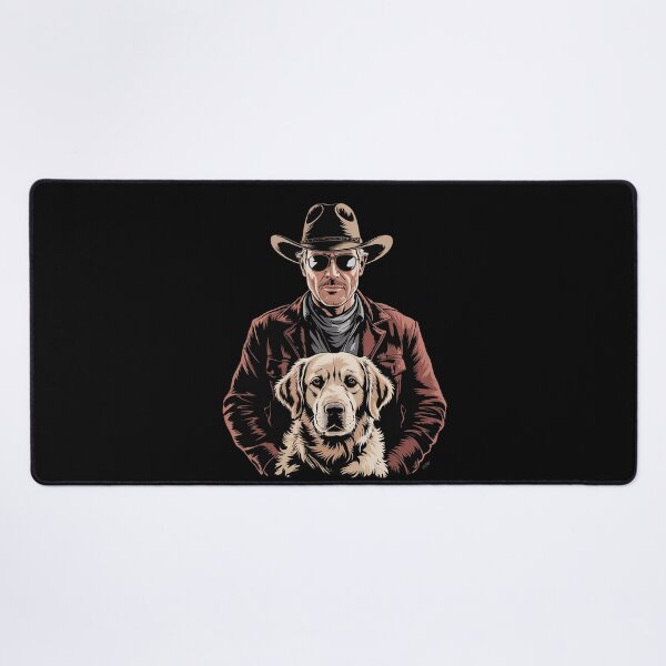 Item preview, Trump and Golden Retriever Dog, American Flag Cowboy designed and sold by KonstanKoraner.