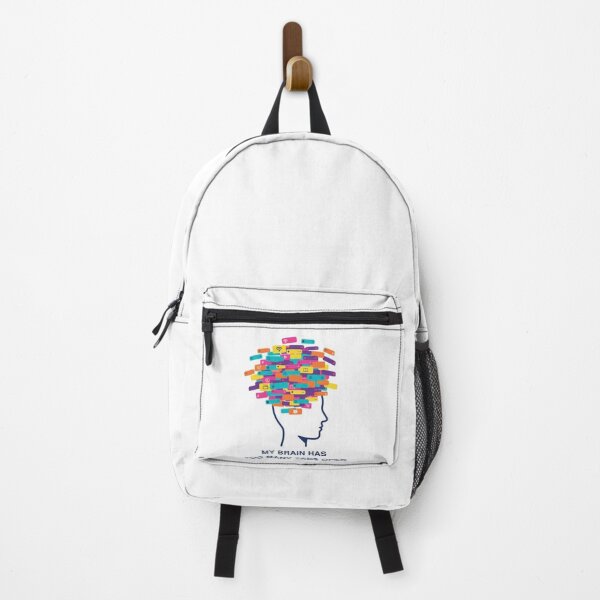Item preview, Too Many Tabs Open In My Brain Sticker | Funny Mental Load Humor designed and sold by ArtsyAndy96.
