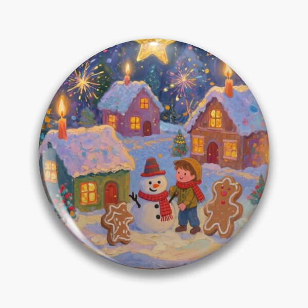 Item preview, Winter magic in a snow globe – Cozy Village, Snowmen & Starry Night – Festive fantasy designed and sold by FotoworldEdel.