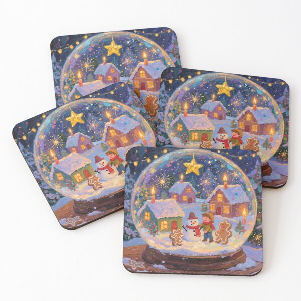 Item preview, Winter magic in a snow globe – Cozy Village, Snowmen & Starry Night – Festive fantasy designed and sold by FotoworldEdel.