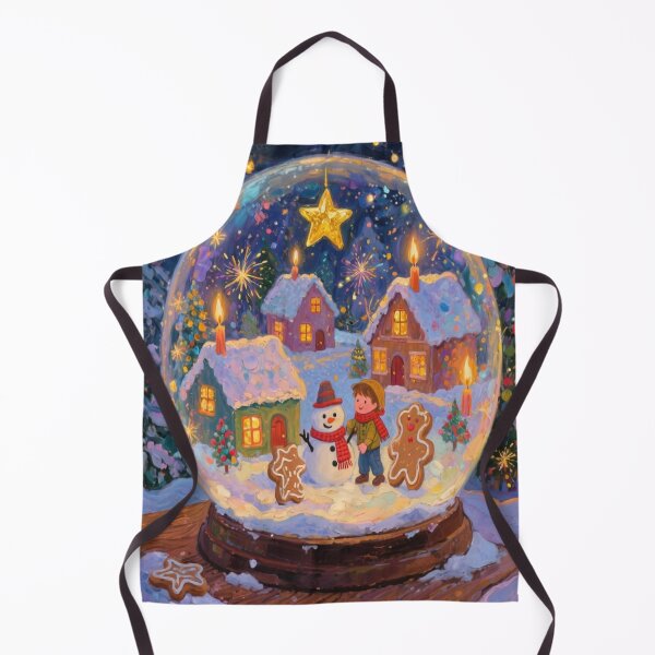 Item preview, Winter magic in a snow globe – Cozy Village, Snowmen & Starry Night – Festive fantasy designed and sold by FotoworldEdel.