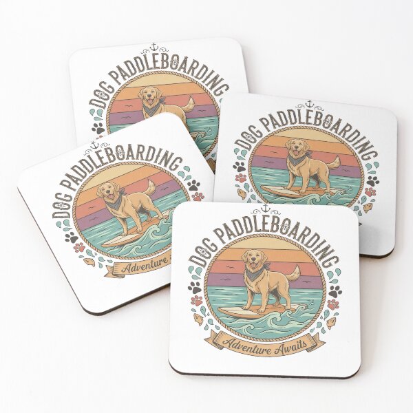 Item preview, Dog Paddleboarding Retro Sunset – Adventure Dog Lover Illustration designed and sold by Pawverse_KM.