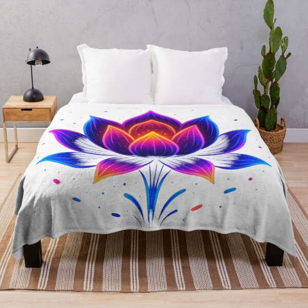 Item preview, Neon Lotus Flower – Glow Spiritual Energy Art designed and sold by GlowAIDesigns.