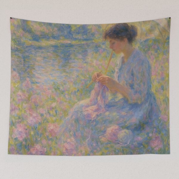 Item preview, Knitting woman in Monet garden  designed and sold by Iail Ioa.