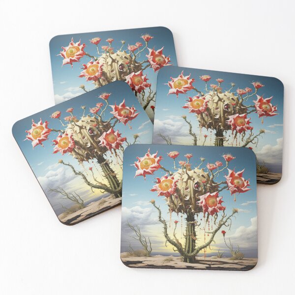 Item preview, Blooming cactus plant blossoms surreal desert landscape luminous designed and sold by G-M-Designs.