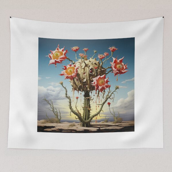 Item preview, Blooming cactus plant blossoms surreal desert landscape luminous designed and sold by G-M-Designs.