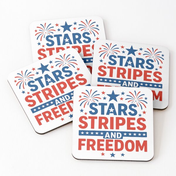 Item preview, Stars, Stripes, & Freedom – Patriotic Fireworks Bold Typography T-Shirt (Premium Vector Print) designed and sold by FashionXtral.