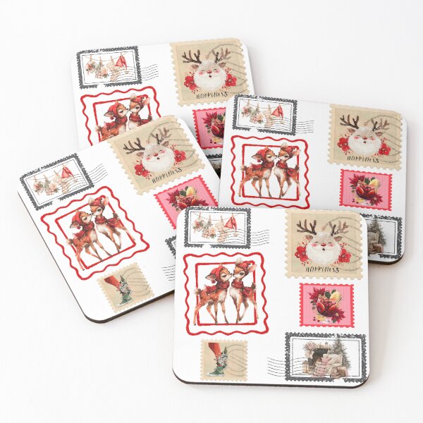 Item preview, Vintage Christmas Postage Stamp Collage designed and sold by Anastasiia Yurevych.