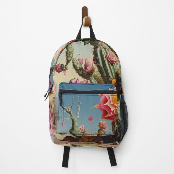 Item preview, Blooming cactus plant blossoms surreal desert landscape luminous designed and sold by G-M-Designs.