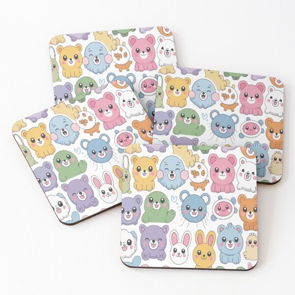 Item preview, Cute Kawaii Animal Collection | Pastel Cartoon Animals Sticker Sheet designed and sold by Chuahan_Arts.