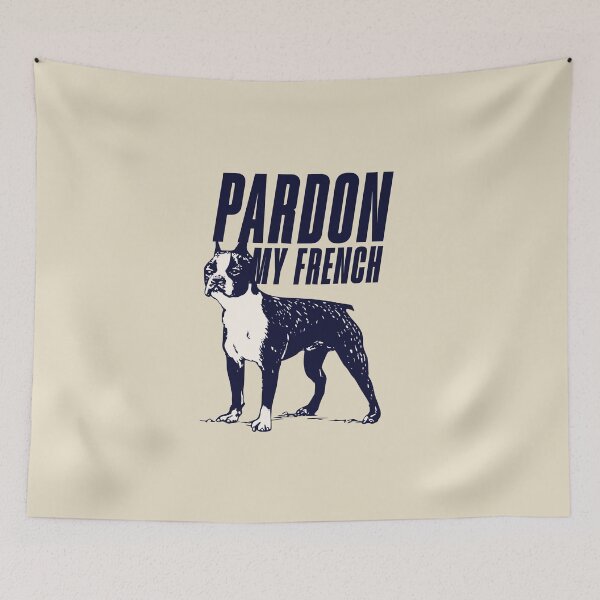 Item preview, Pardon My French – Vintage Boston Terrier Dog designed and sold by dudelinart.