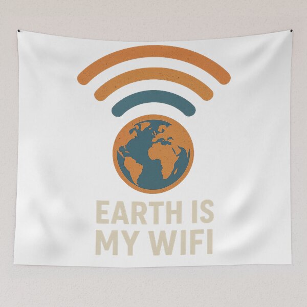 Item preview, Earth Is My Wifi Retro Eco Design designed and sold by HiteshArt111.