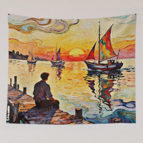 Item preview, Sitting on the Pier designed and sold by George Hutton Hunter.