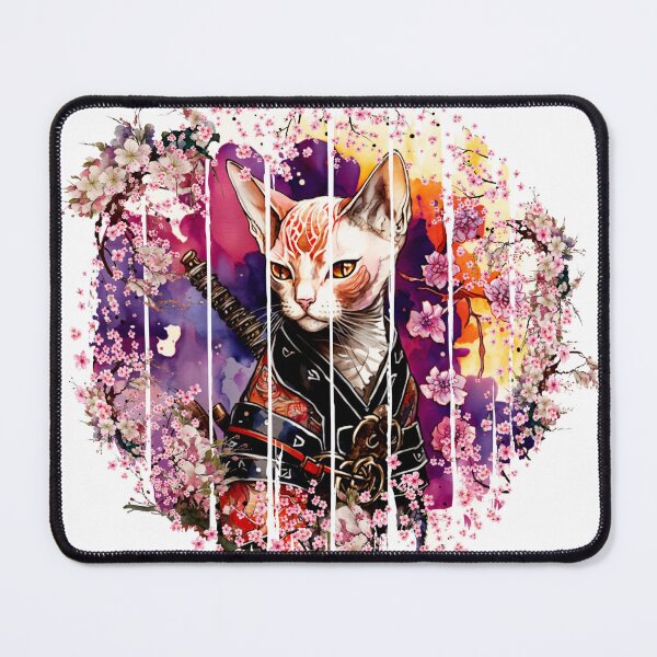 Item preview, Samurai Cat T-Shirt | Devon Rex Warrior Tee | Japanese Sakura Graphic Shirt | Unique Cat Lover Apparel | Unisex Soft Style Shirt designed and sold by COLOR TALE STUDIO.
