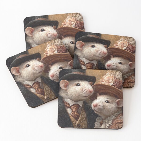 Item preview, Victorian Mouse Couple Portrait Vintage Animal Art designed and sold by SpecInkStudio.