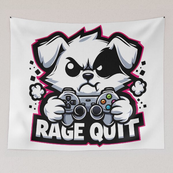 Item preview, Rage Quit Gaming Dog Shirt - Angry Gamer Breaking Controller - Funny Rage Gift designed and sold by DrawDrip.