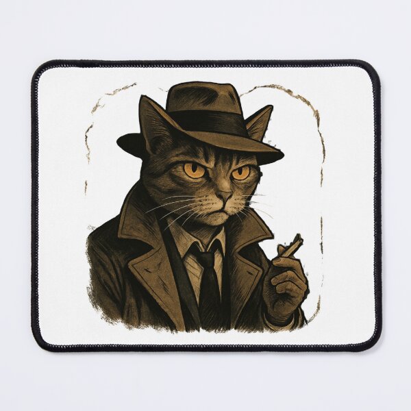 Item preview, Noir Detective Cat – Feline Mystery Vibes designed and sold by Morphini.